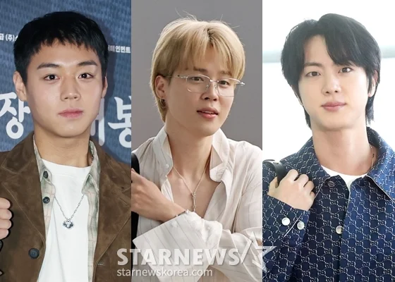 1위 박지훈, 2위 지민, 3위 진 순위