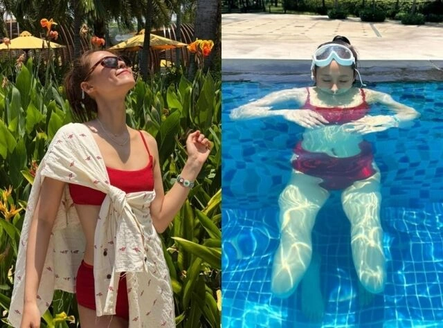 Seolhyun Stuns in Red Bikini in Phu Quoc