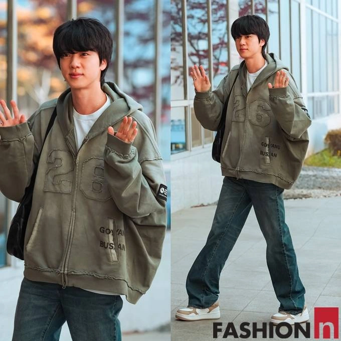 BTS Jin's Dandy Airport Fashion