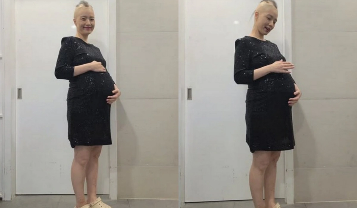 만삭 안영미, 골룸 변신 D라인 공개