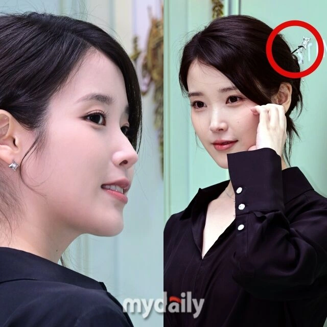 아이유, 주차봉 포즈+올블랙 스타일