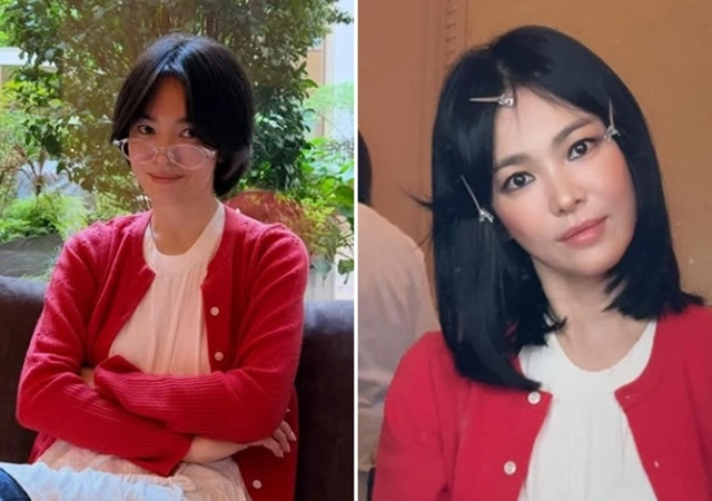 송혜교, 자연스러운 붙임머리 반전